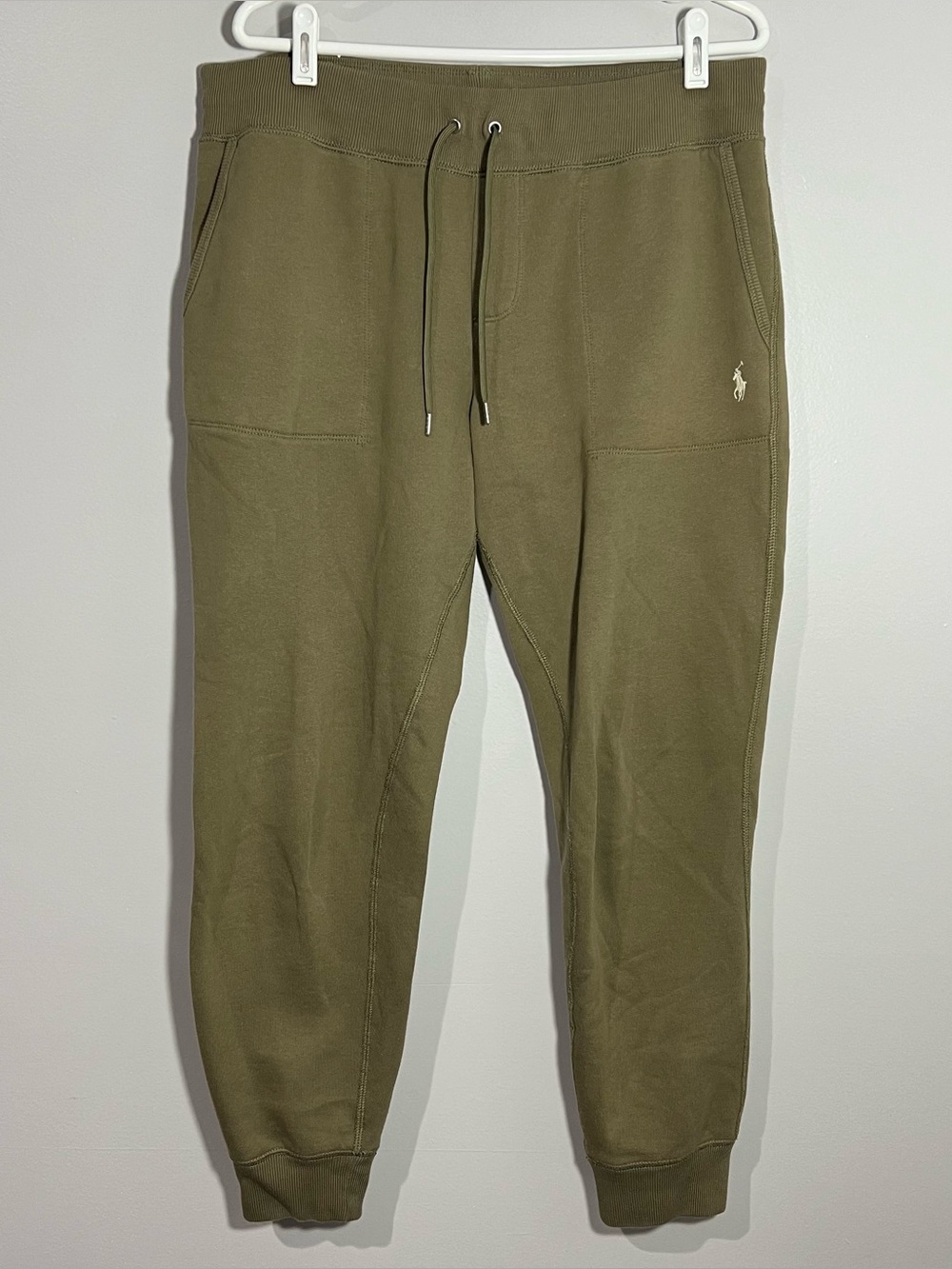 Polo Ralph Lauren Olive Green White Pony Jogger Sweatpants Mens Size Large